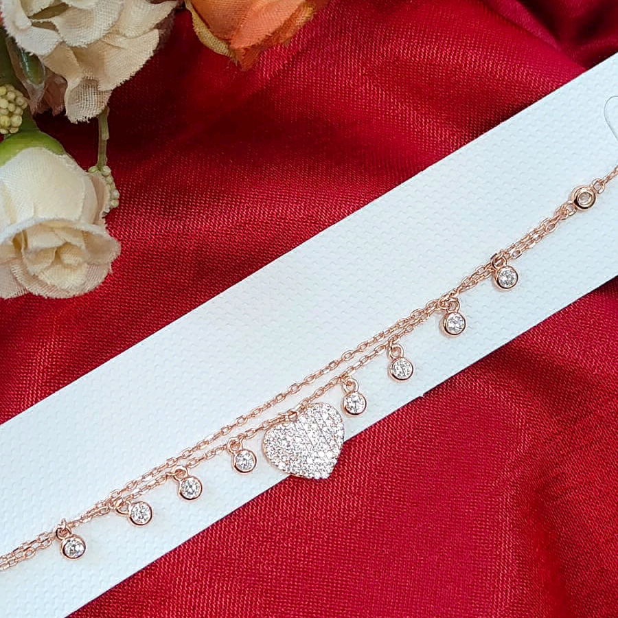 Heart Charm Silver Bracelet 